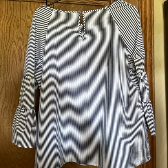 Como Blue Pullover Blouse Thin Blue|White Stripes - Picture 4 of 9